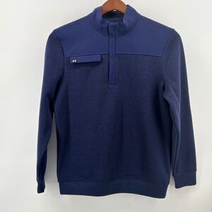 Under Armour Storm Golf Mens Navy Blue 1/4 Zip Pullover Sweater UM130819H Large